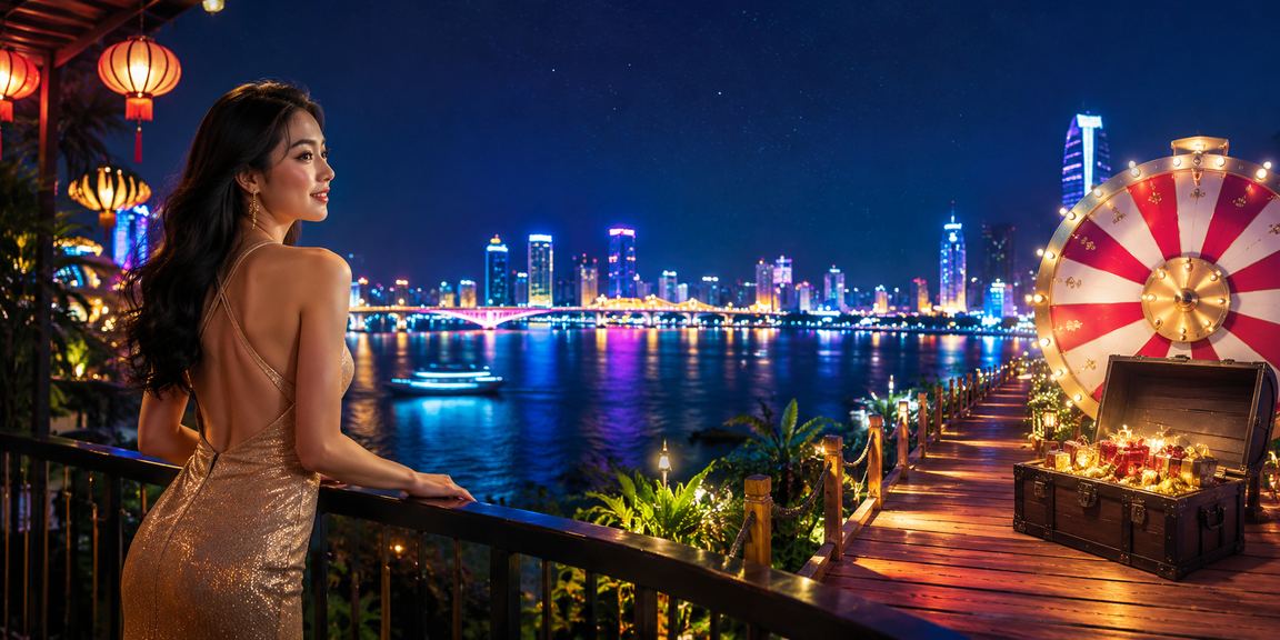 Người chơi tham gia roulette tại lễ hội Đà Nẵng sôi động về đêm